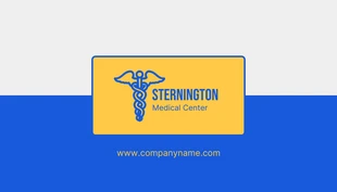 Free  Template: بطاقة عمل طبية بسيطة باللونين الرمادي الفاتح والأزرق
