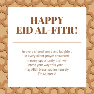 Free  Template: Biglietto di auguri per l'Eid Al-Fitr