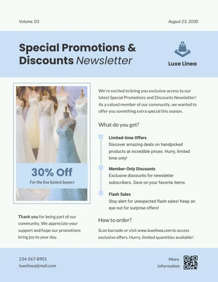 premium  Template: Special Promotions and Discounts Newsletter
