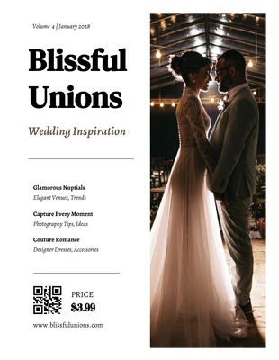 Free  Template: Simple White Wedding Magazine