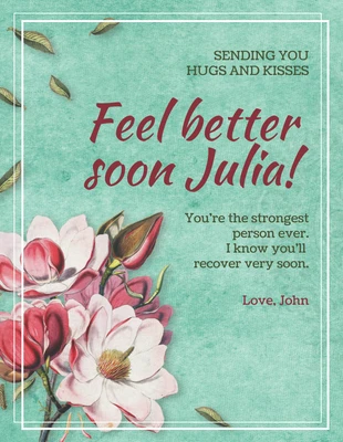 premium  Template: Illustrative Floral Get Well Card