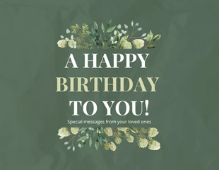 Free  Template: Verde Y Blanco Moderno Lujo Floral Celebrar Cumpleaños Presentación