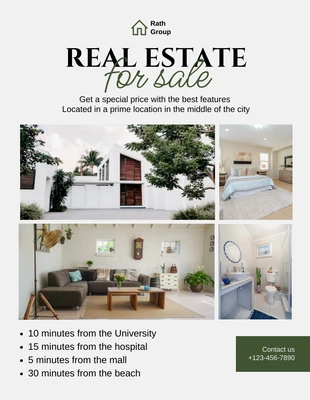Free  Template: White Modern Real Estate For Sale Flyer