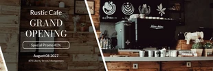 Free  Template: Bannière de café transparente grande ouverture simple
