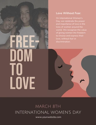 Free  Template: Affiche de la Journée internationale de la femme en marron et or rose