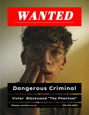 Free  Template: Simple Modern Wanted Poster