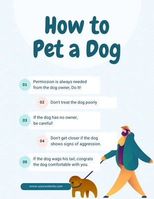 Free  Template: Poster bleu pastel "Comment caresser un chien