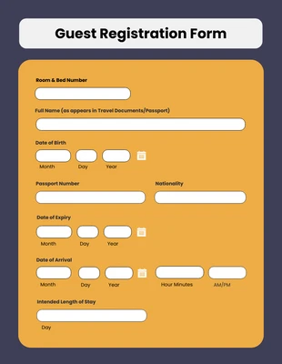 Free  Template: Formulários de reserva amarelos e roxos
