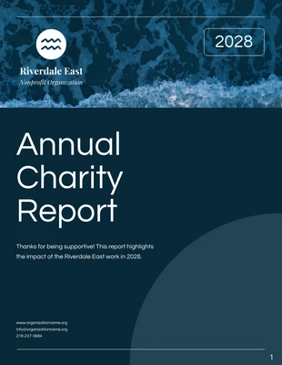Free  Template: Rapports annuels caritatifs de Dark Blue Ocean