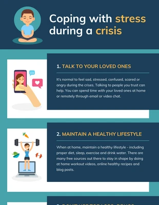 premium  Template: Infografía sobre cómo afrontar el estrés durante una crisis