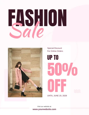 Free  Template: Plantilla de póster de anuncios de venta de moda rosa suave