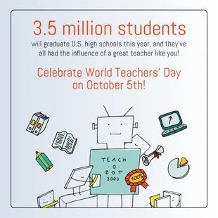 premium  Template: Publication Instagram illustrative de la Journée mondiale des enseignants