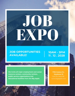 business  Template: Buntes Job-Expo-Poster