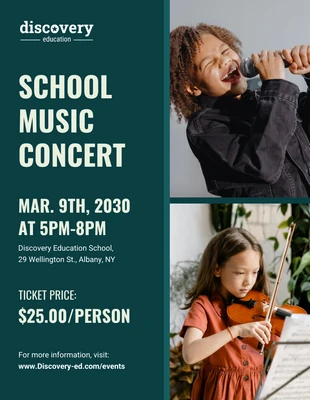 Free  Template: Affiche du concert de musique à l'école