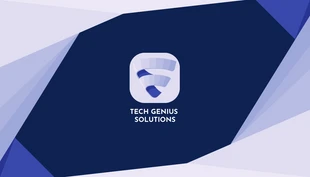 Free  Template: Navy Modern Professional Tech Solution Business Card