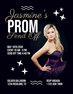 Free  Template: Black Simple Prom Flyer