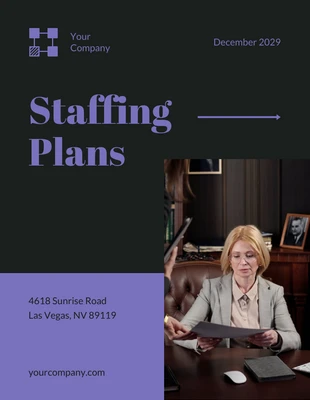 Free  Template: Black And Purple Modern Futuristic Company Staffing Plans