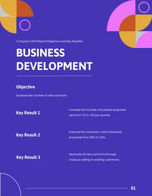 Free  Template: Purple Colorful Abstrack OKR Report