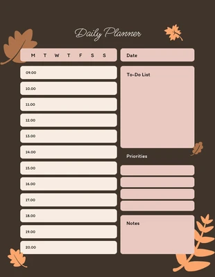 Free  Template: Autumn Brown and Orange Personal Planner