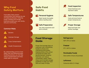 Food Safety Brochure Template - page 2