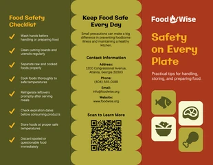 premium  Template: Modèle de brochure sur la sécurité alimentaire