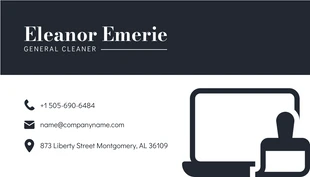 Black And White Minimalist Tech Cleaning Business Card - page 2