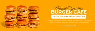 Free  Template: Orangefarbenes minimalistisches Essensbanner für die große Eröffnung