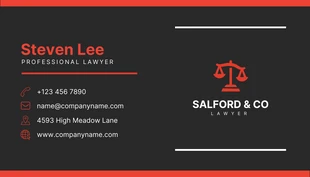 Black And Red Modern Professional Lawyer Business Card - صفحة 2
