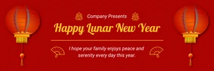 Free  Template: Banner vermelho simples clássico feliz ano novo lunar
