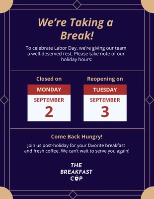 Free  Template: Labor Day Operational Closure Holiday Flyers