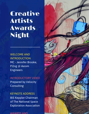 premium  Template: Programa do evento de gala do prêmio Artist Awards