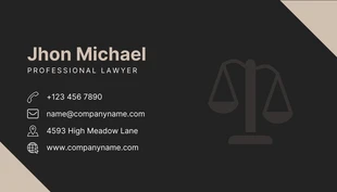 Black And Beige Professional Lawyer Business Card - صفحة 2
