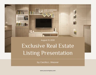 Free  Template: Cream and Brown Minimalist Real Estate Listing Presentation