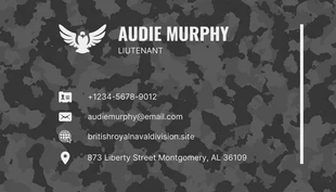 Light Grey Professional Pattern Military Business Card - page 2