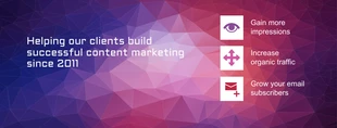 premium  Template: Vibrant Content Marketing Dienstleistungen Facebook Banner