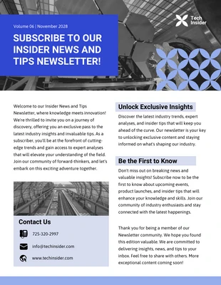 business  Template: Insider News and Tips Newsletter Sign-Up