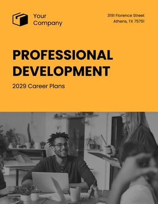 Free  Template: Planos de desenvolvimento profissional modernos simples em amarelo e preto