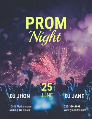 Free  Template: Nuit Couleur Affiche complète Prom Night