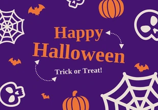 Free  Template: Halloween mignon violet et orange
