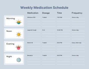 premium  Template: Modèle de calendrier des médicaments