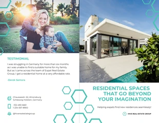 premium  Template: Teal Residential Real Estate Bi Fold Brochure (en anglais)