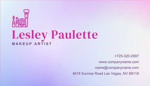 Gradient Minimalist Make-Up Artist Business Card - Página 2