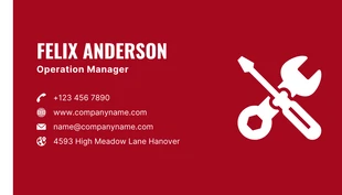 White And Red Minimalist Contractor Business Card - Pagina 2