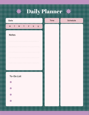 Free  Template: Green and Purple Personal Planner