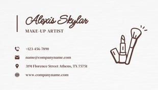Dark Brown And Light Grey Classic Make-Up Artist Business Card - Pagina 2