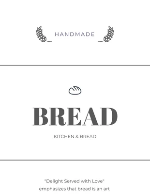 Free  Template: Weißes, minimalistisches Brot-Küchenetikett