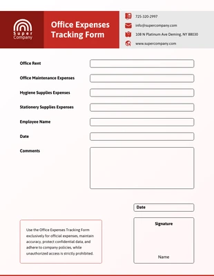 premium  Template: Einfaches rotes Tracking-Formular
