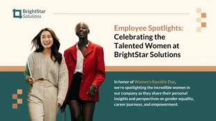 Free  Template: Mitarbeiter im Rampenlicht für die Unternehmenspräsentation zur Gleichstellung von Frauen