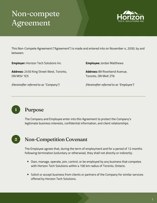 premium interactive Template: Plantilla de contrato de no competencia