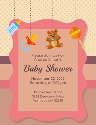 premium  Template: Cartoon-Baby-Dusche-Einladung